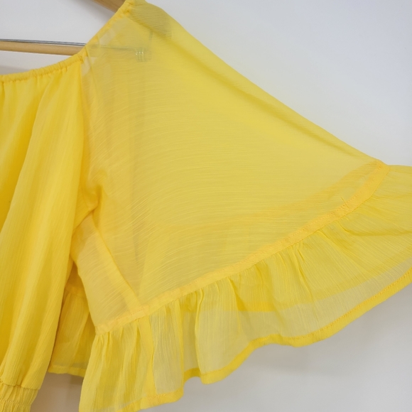 Endless Rose Revolve Yellow Ruffle Romper M new - Picture 11 of 12
